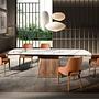 Dining chair faux leather brown 3