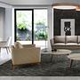 Rectangular console table walnut glass 7