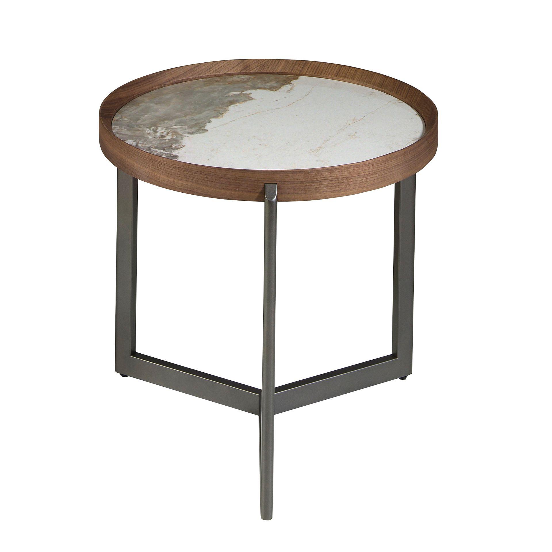 Round coffee table marble steel 1