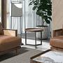 Round coffee table marble steel 2