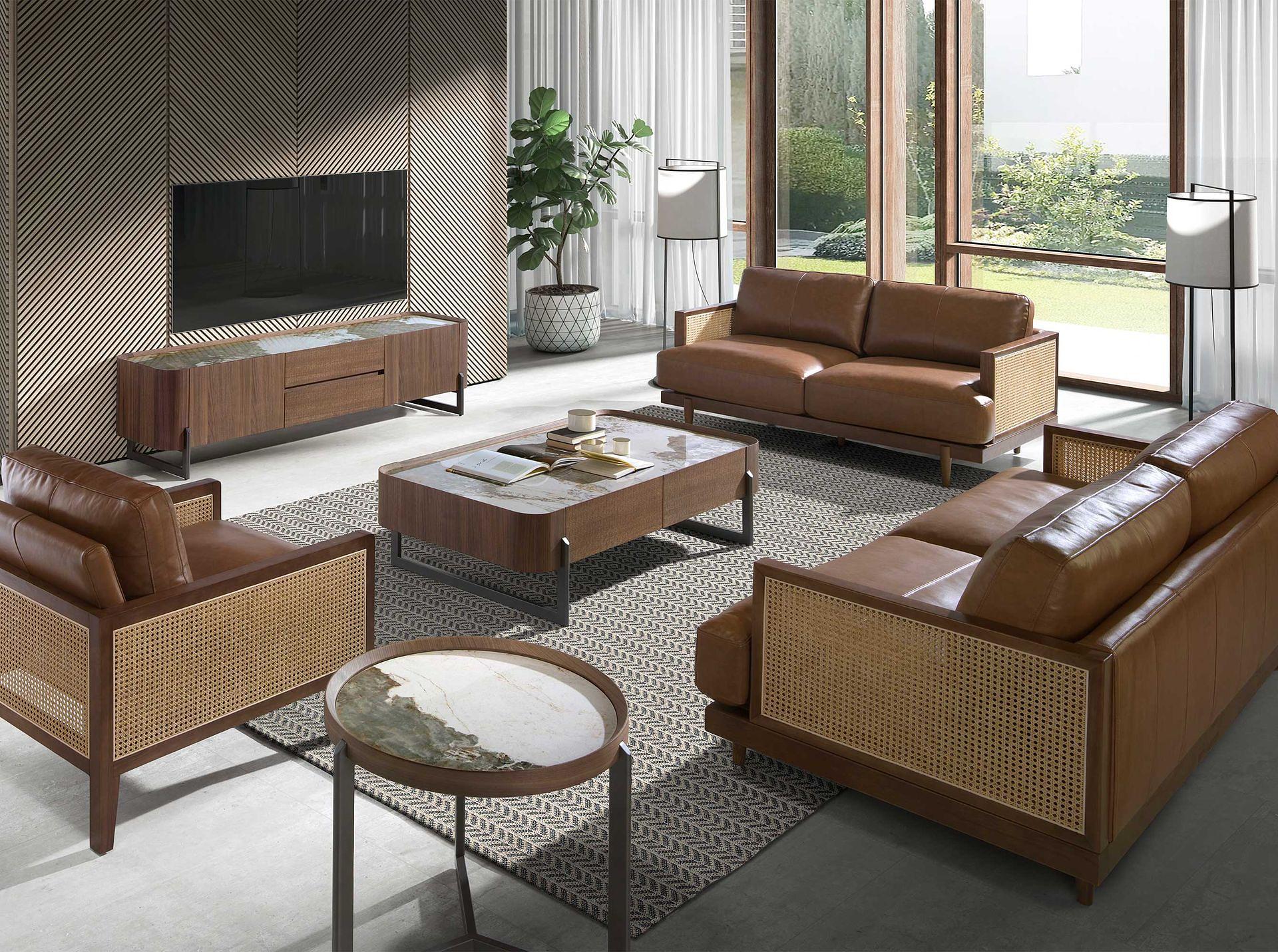 Runder Couchtisch Marmor Stahl 3