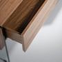 Rectangular coffee table walnut glass 6