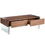 Rechteckiger Couchtisch Nussbaum Glas 7