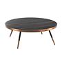 Round coffee table marble steel 0