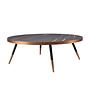 Round coffee table marble steel 1