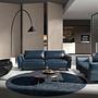 Round coffee table marble steel 3