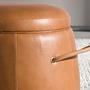 Footstool Leather Brown 4