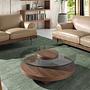 Round coffee tableGlass walnut 2