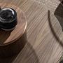 Runder Couchtisch Glas Nussbaum 4