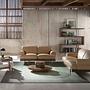 Runder Couchtisch Glas Nussbaum 6