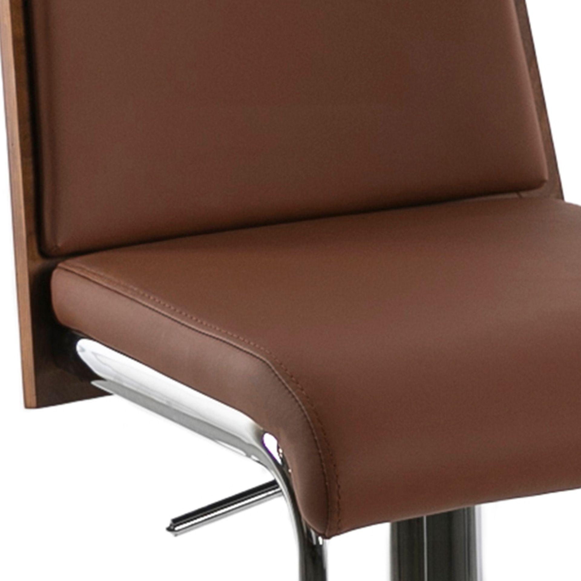 Swivel Bar Stool Faux Leather Brown 4