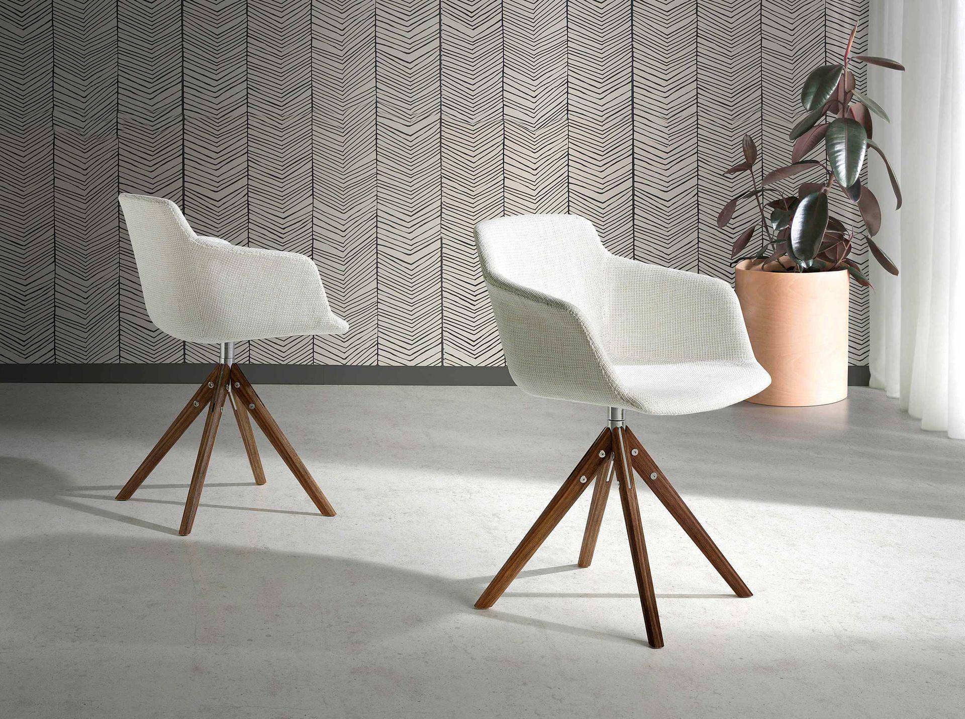 Drehbarer Stuhl Textil Beige 2