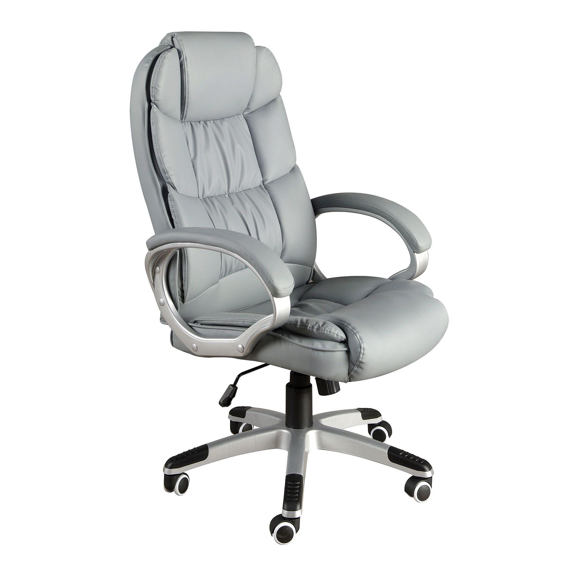 Office chair faux leather gray 0