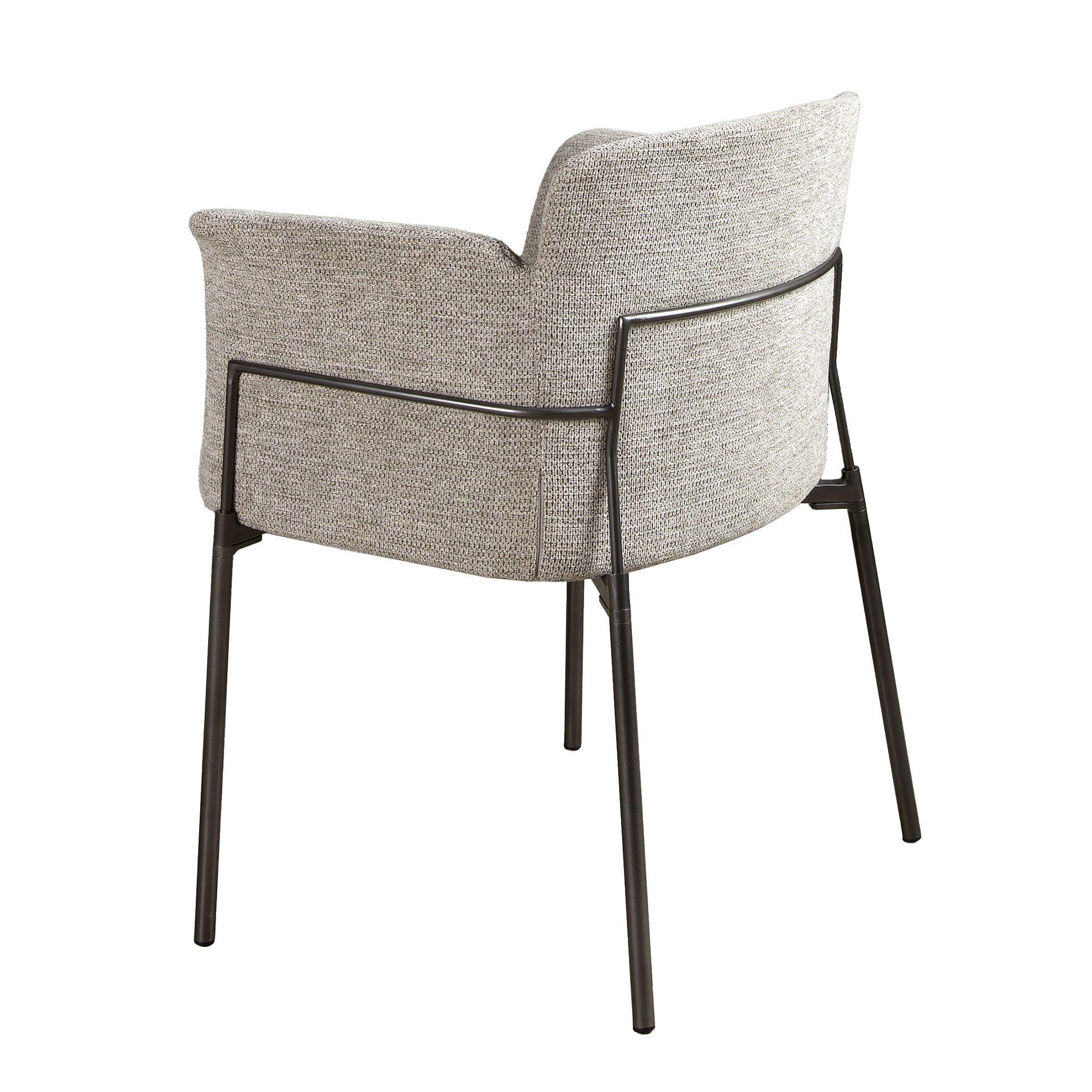 Sedia da pranzo in tessuto grigio 7