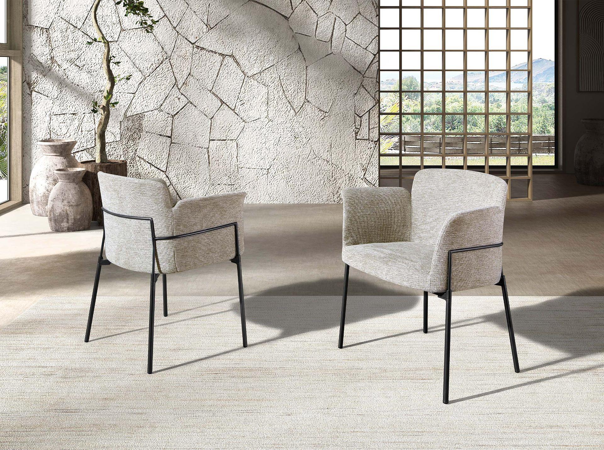 Dining chair Textile Grey 2