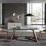 Hexagonal Wall Mirror Walnut 7