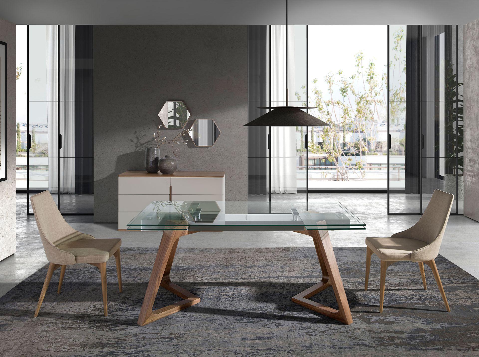 Hexagonal Wall Mirror Walnut 7