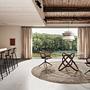 Swiveling armchair Rattan Velvet Brown 3