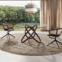Swiveling armchair Rattan Velvet Brown 7