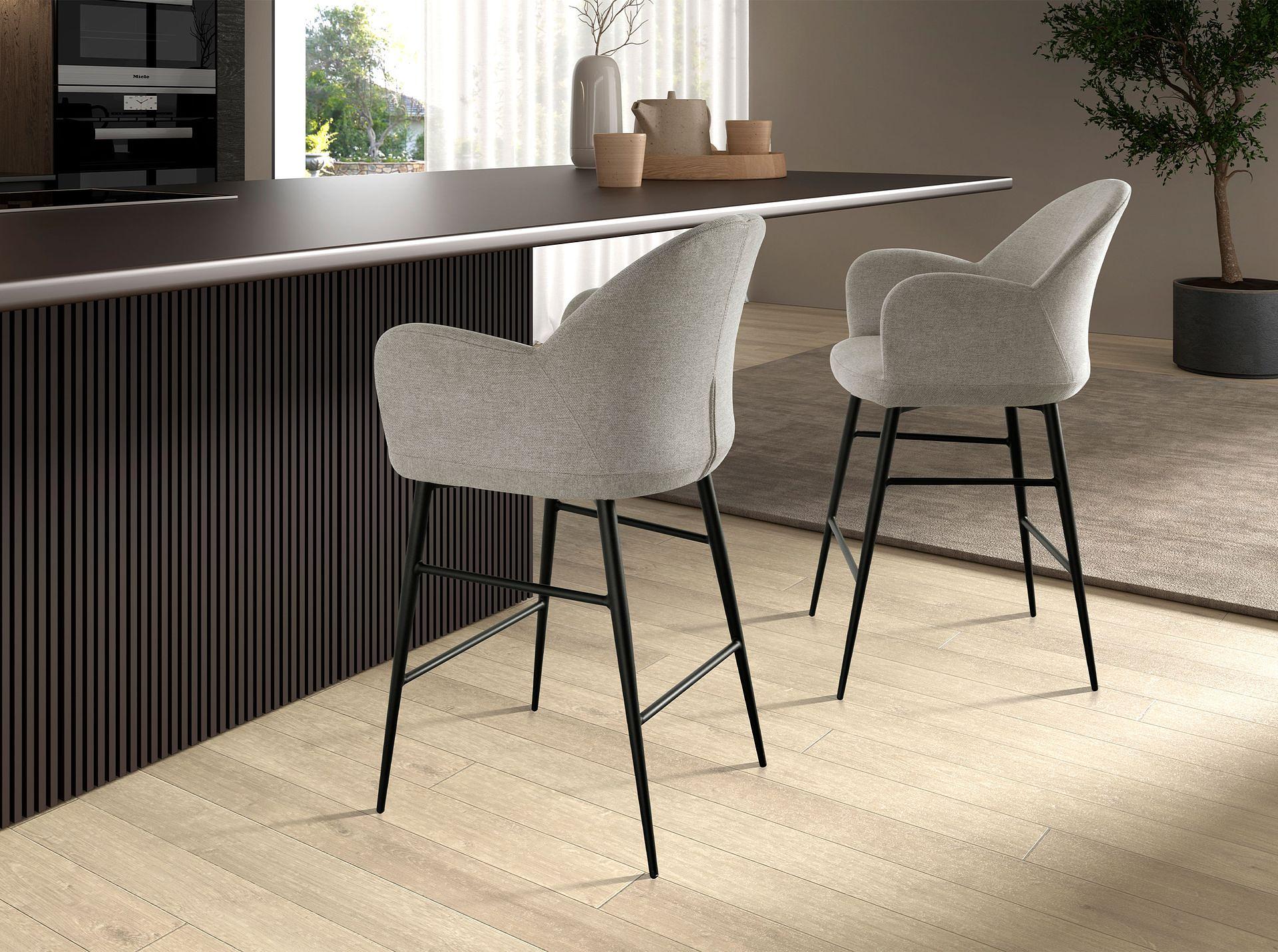 Barstuhl Textil Grau 3