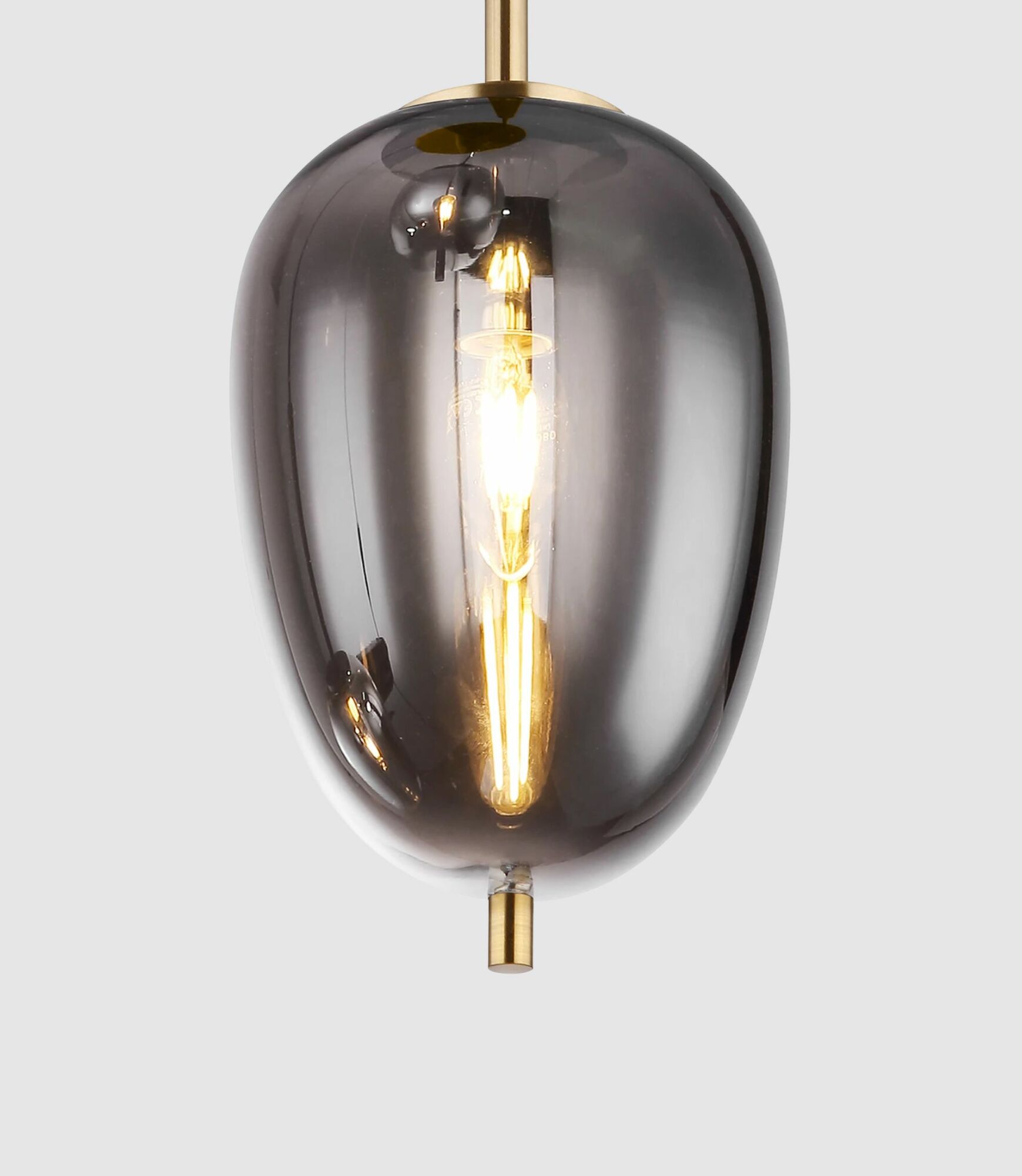 3-arm pendant lamp grey smoked glass 1