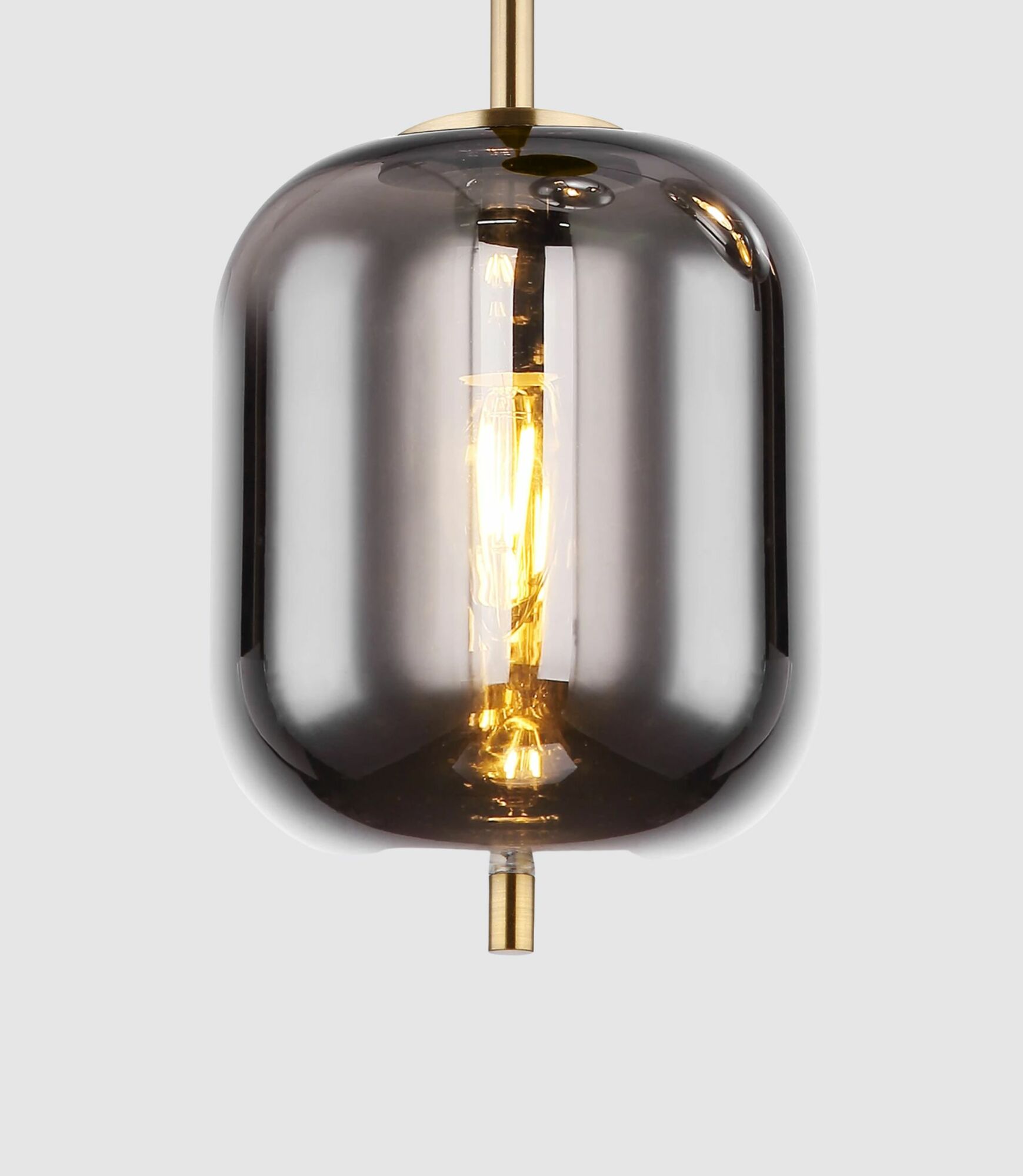 3-arm pendant lamp grey smoked glass 2