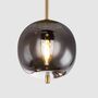 3-arm pendant lamp grey smoked glass 3