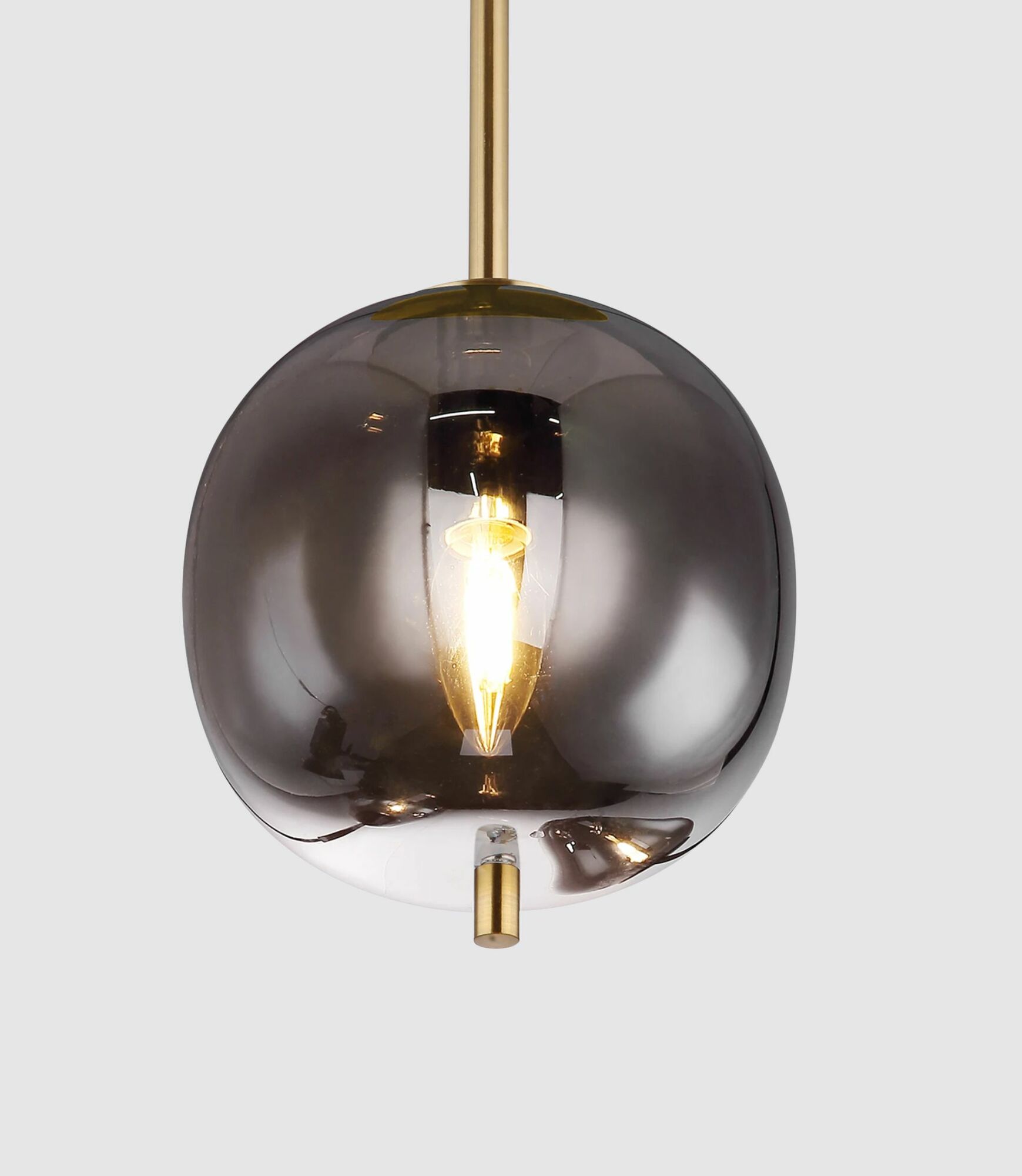 3-arm pendant lamp grey smoked glass 3