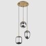 3-Flammige Pendelleuchte graues Rauchglas  4