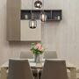 3-arm pendant lamp grey smoked glass 5