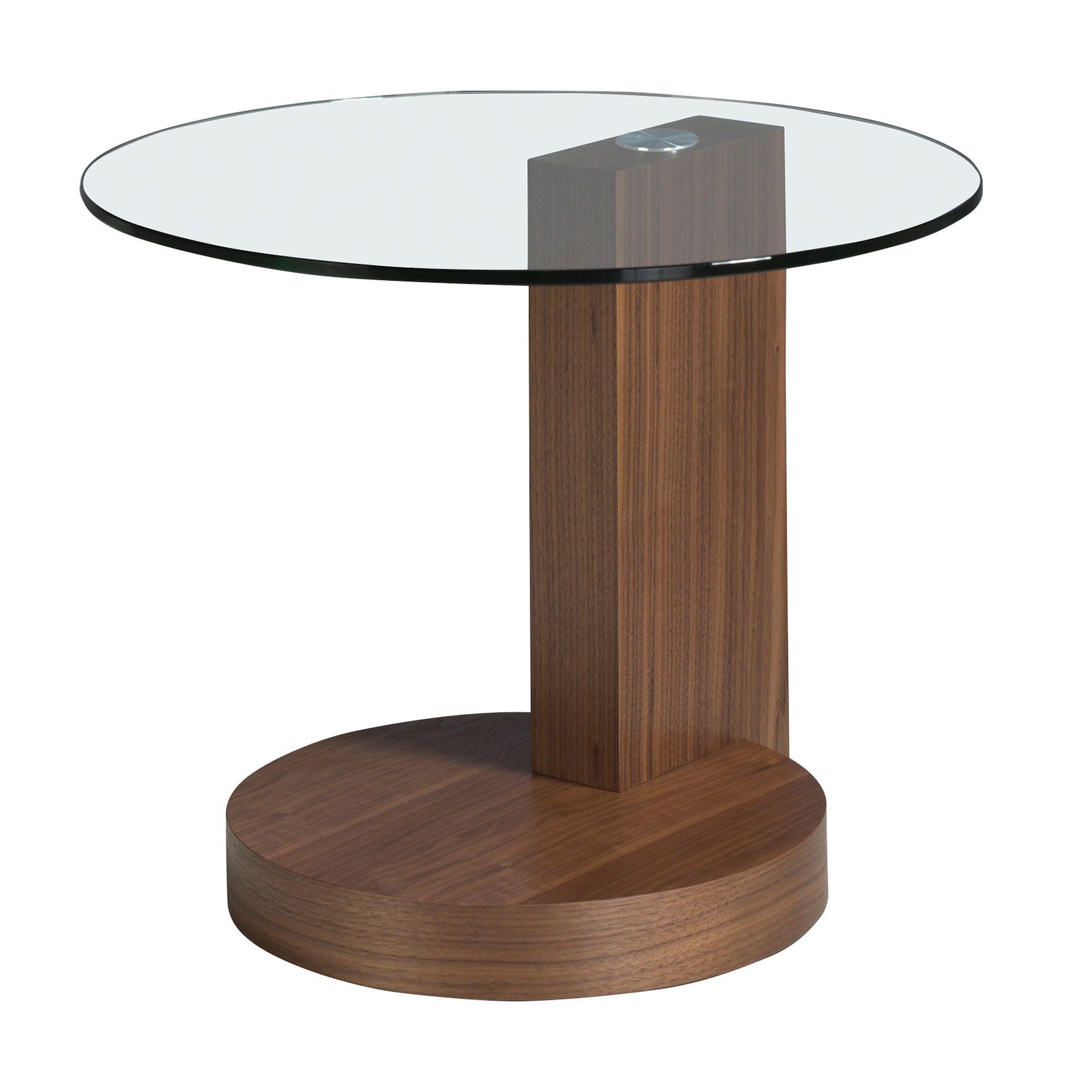 Side table walnut glass 0