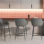 Barstuhl Textil Grau 3
