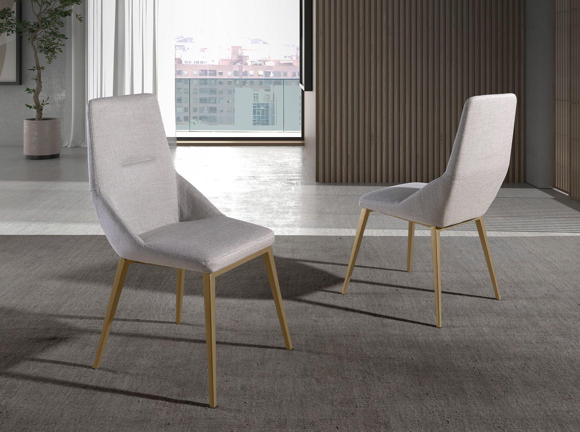 Dining chair textile light grey 2