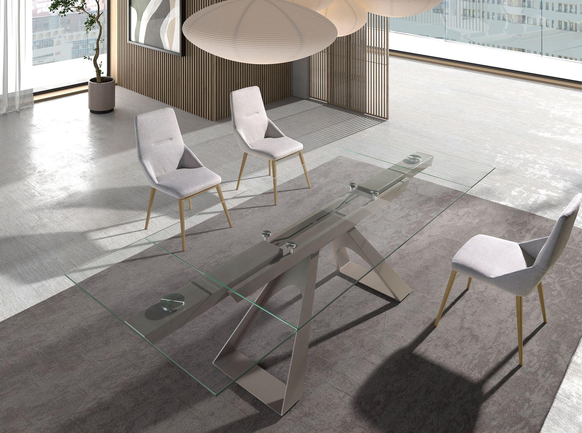 Dining chair textile light grey 5