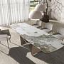 Dining chair leather textile grey 3