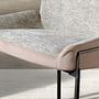 Dining chair leather textile grey 4