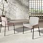 Dining chair leather textile grey 2