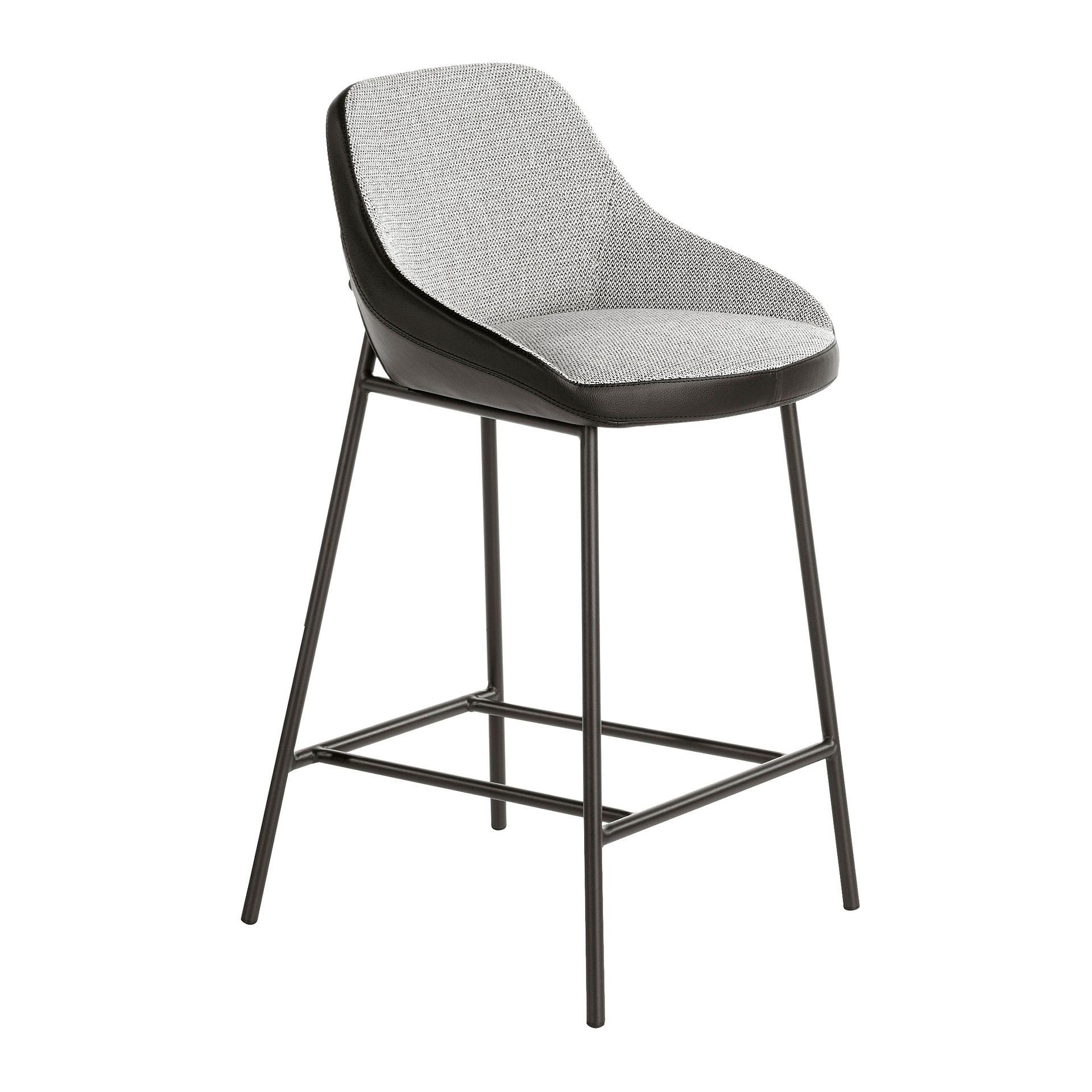Barstuhl Kunstleder Textil Grau 0