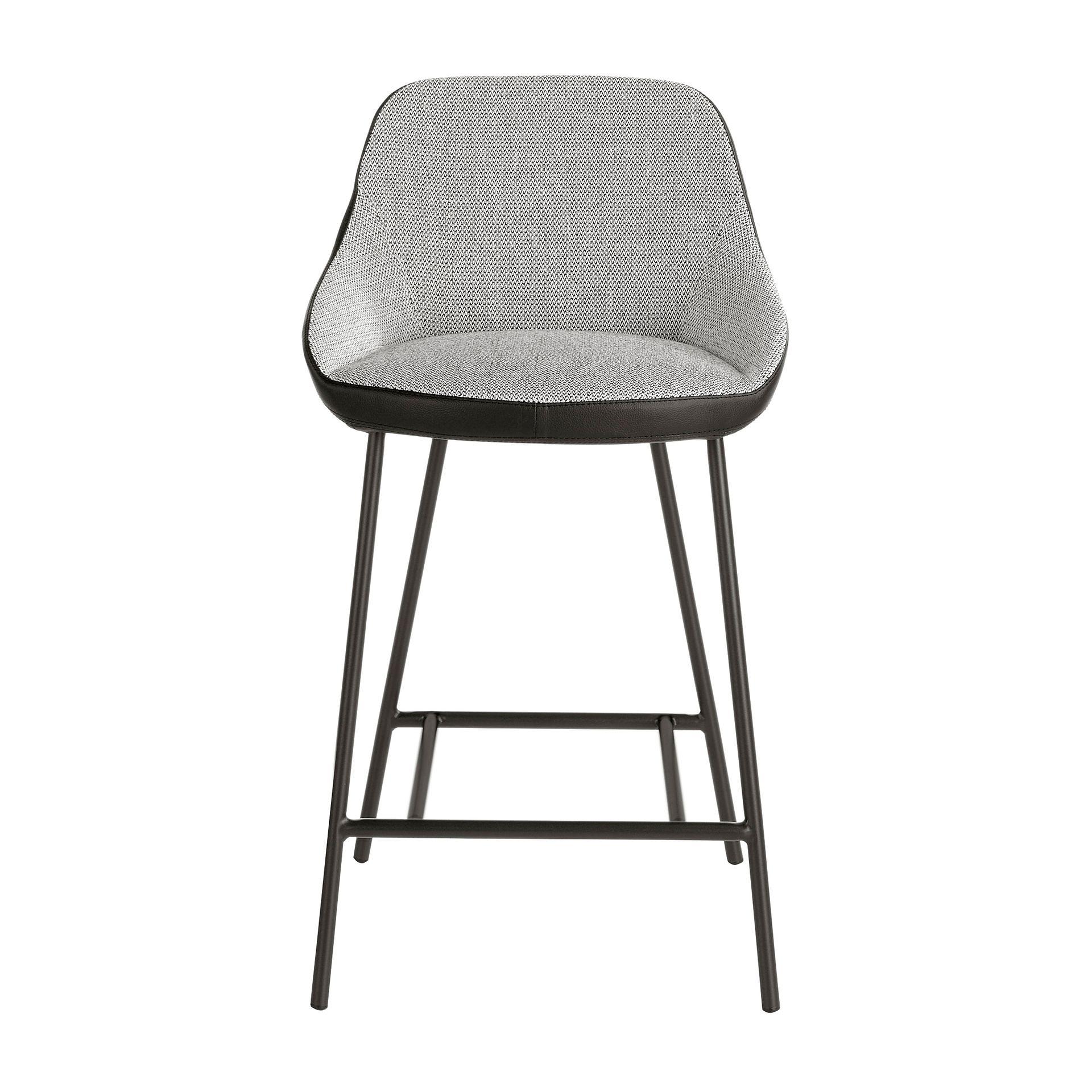 Barstuhl Kunstleder Textil Grau 1