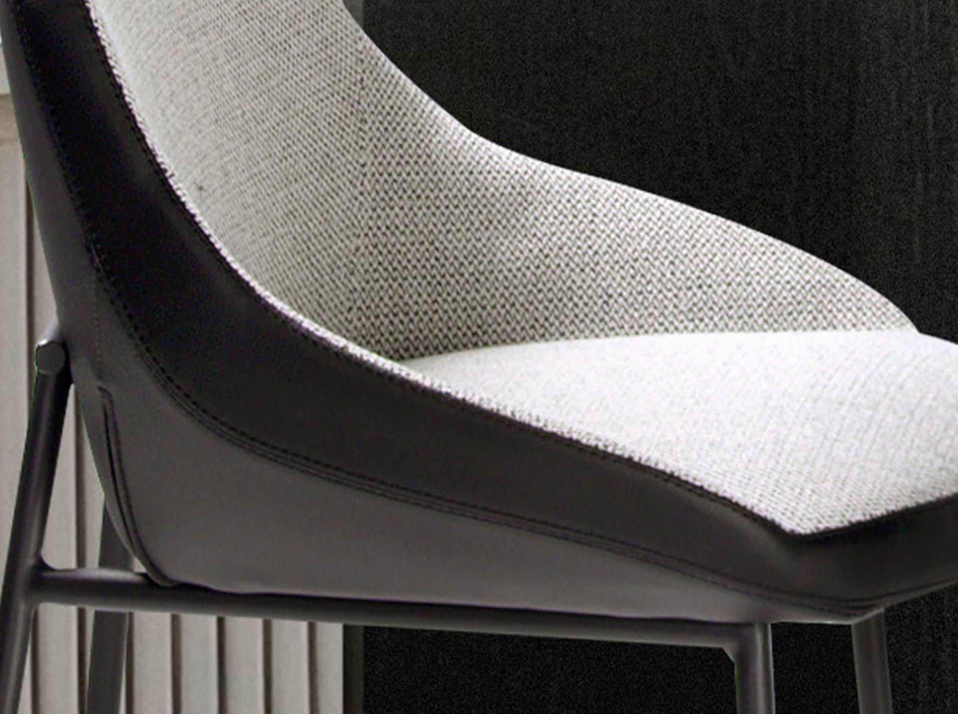 Barstuhl Kunstleder Textil Grau 6