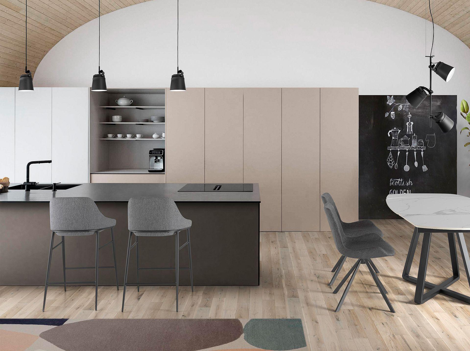 Barstuhl Textil Grau 7