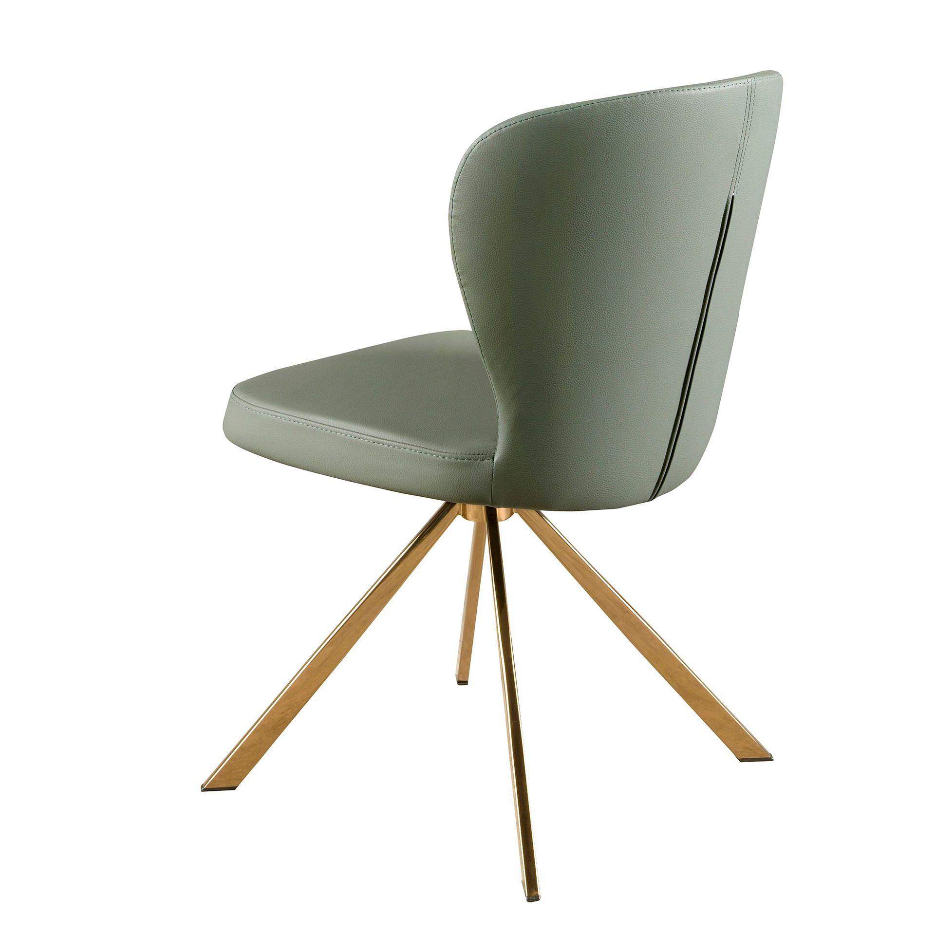 Swivel chair faux leather green 7