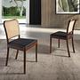 Chair Rattan Faux Leather Black 2