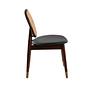 Chair Rattan Faux Leather Black 5