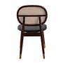 Chair Rattan Faux Leather Black 7