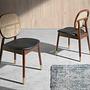 Chair Rattan Faux Leather Black 2