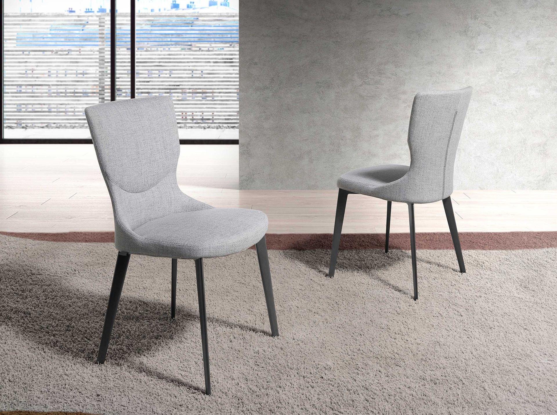 Dining chair textile grey 2