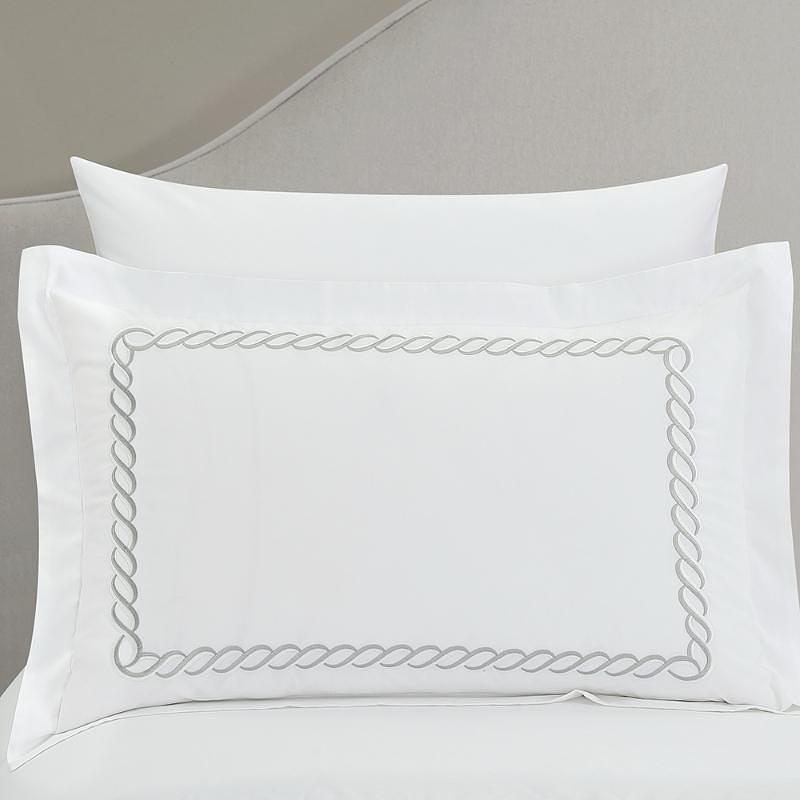 Bedding set rope embroidery Cotton White 220x240cm 1