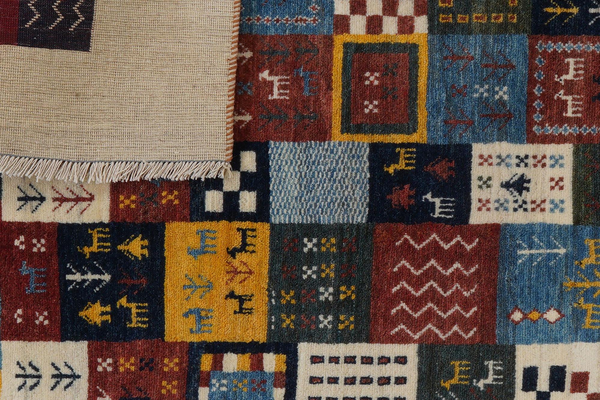 Gabbeh rug wool multicolored 4