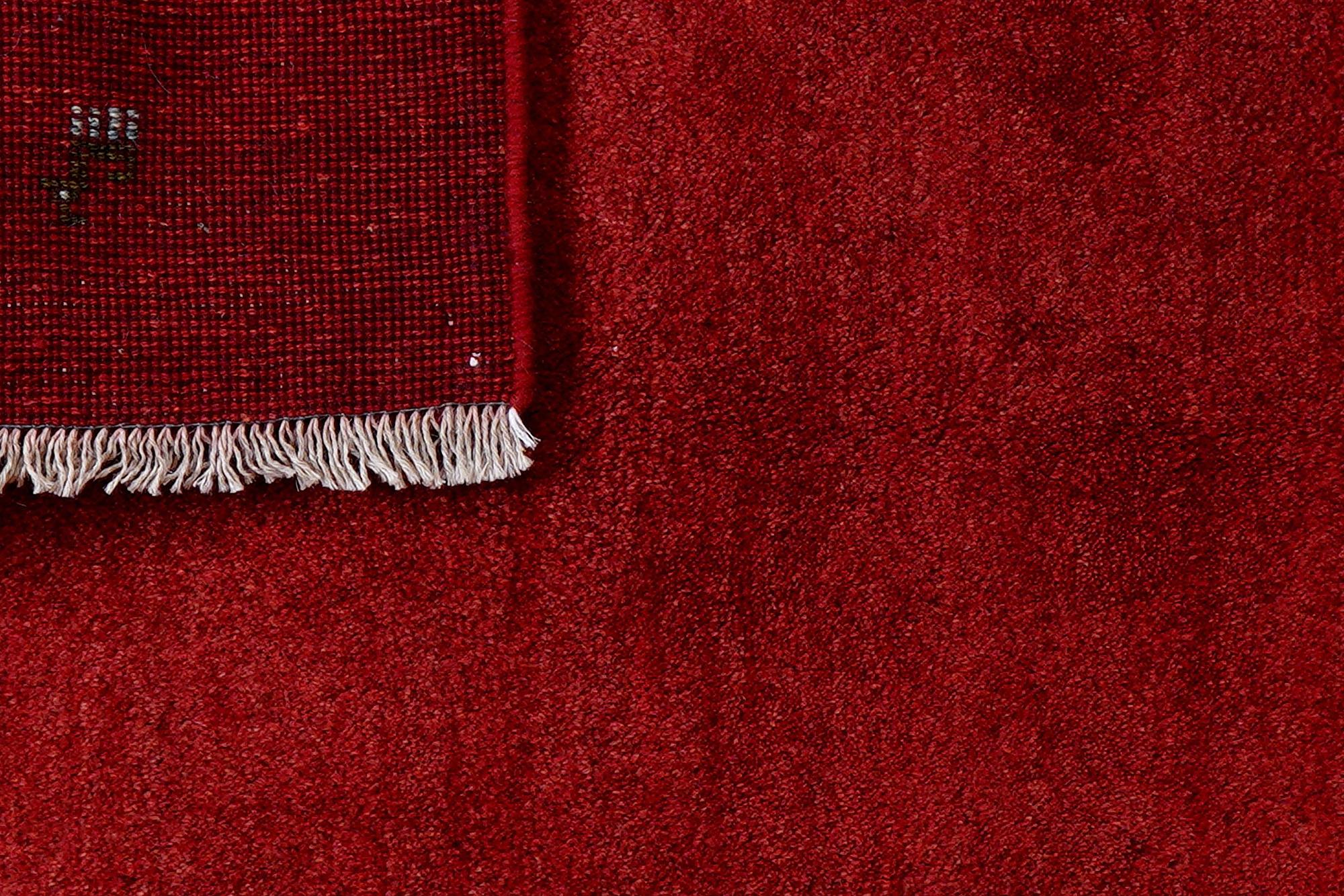 Gabbeh Teppich Wolle Rot 5